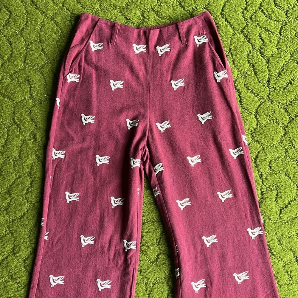 Alix Of Bohemia Burgundy‎ Wide Leg Pants - Picture 3 of 6